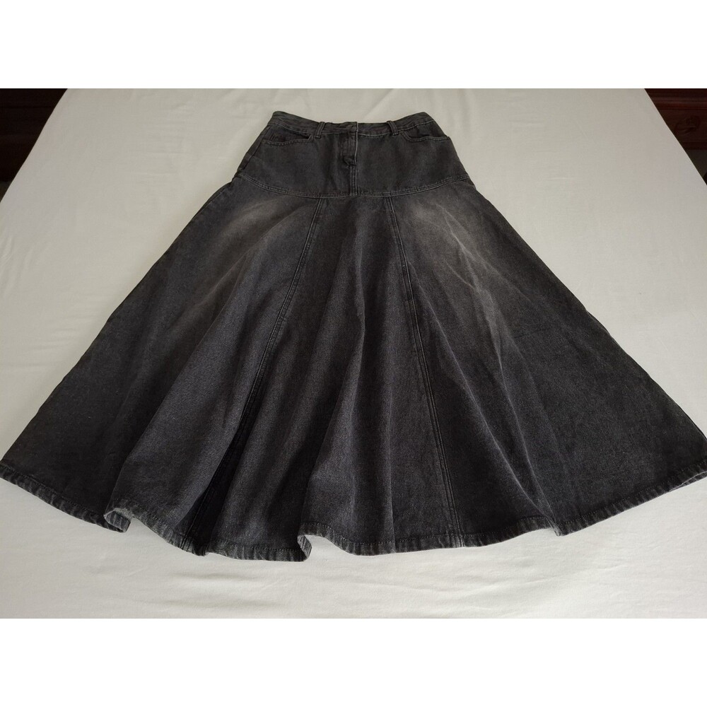 VTG 90s Y2K Jeanology Denim Maxi Skirt Sz 4/6 Boho Western Prairie Festival